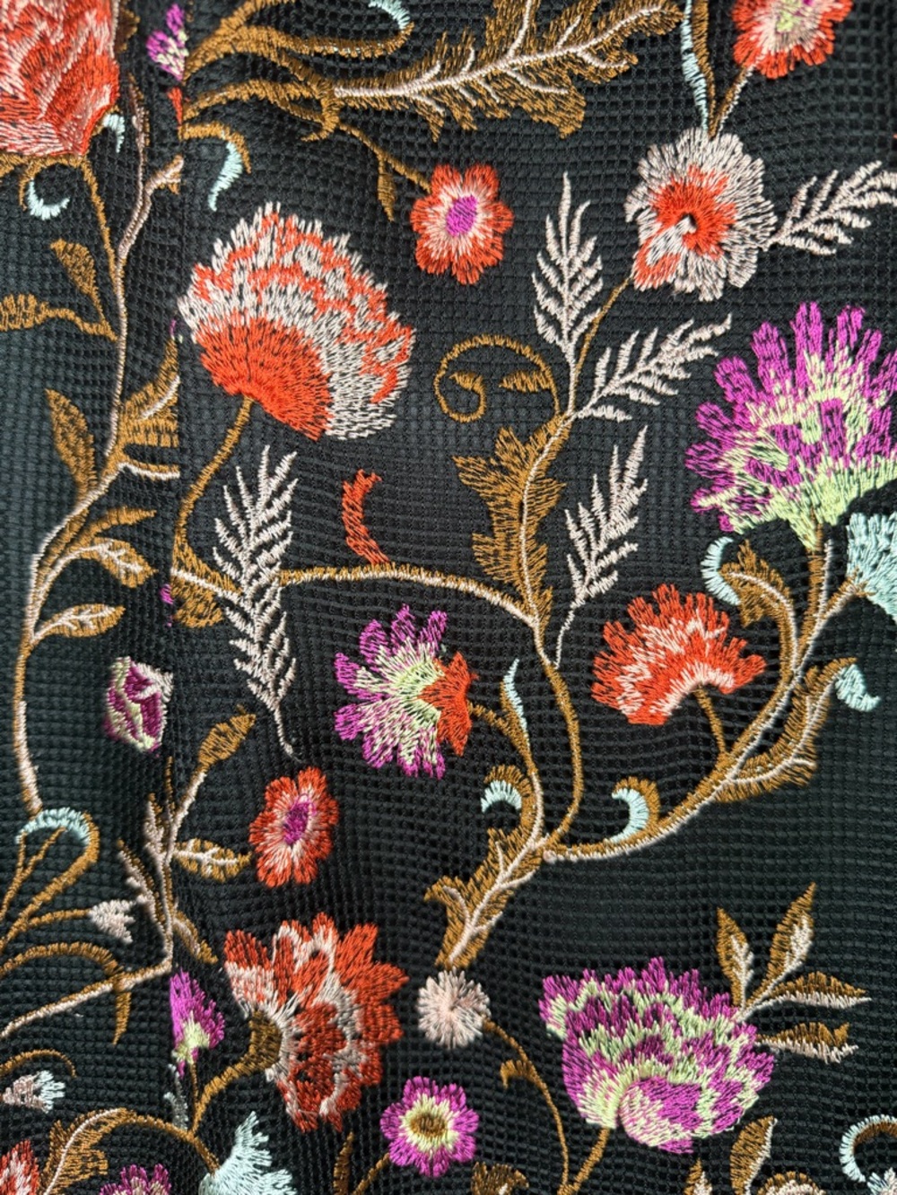 White House Black Market Black Sheath Dress with Floral Embroidery - Picture 6 of 11